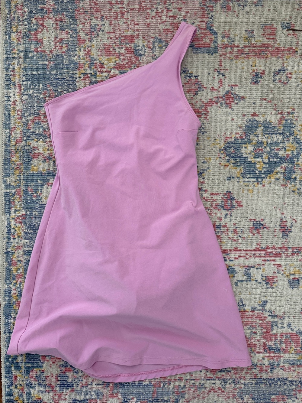One-Shoulder Pink Spandex Dress